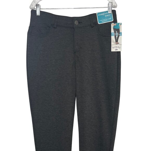 Lee Riders Comfort Waist Mid-Rise Slim Fit Pants Womens 12L Gray New Skinny Leg - Picture 3 of 10